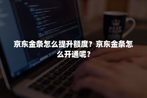 京东金条怎么提升额度？京东金条怎么开通呢？