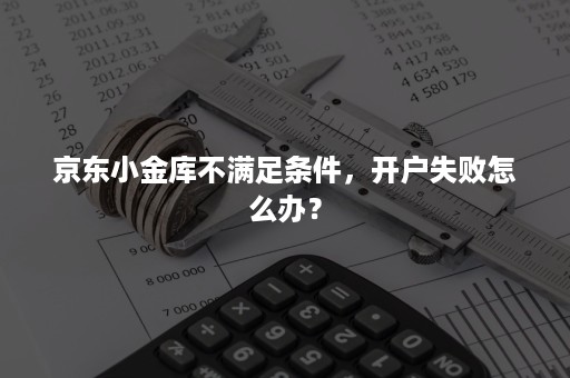 京东小金库不满足条件，开户失败怎么办？