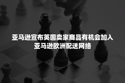 亚马逊宣布英国卖家商品有机会加入亚马逊欧洲配送网络