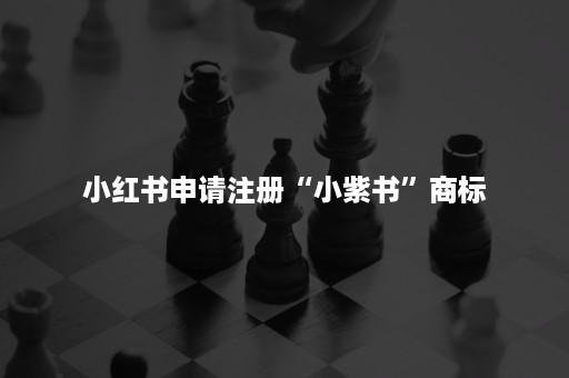 小红书申请注册“小紫书”商标