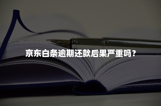 京东白条逾期还款后果严重吗？