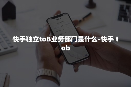 快手独立toB业务部门是什么-快手 tob