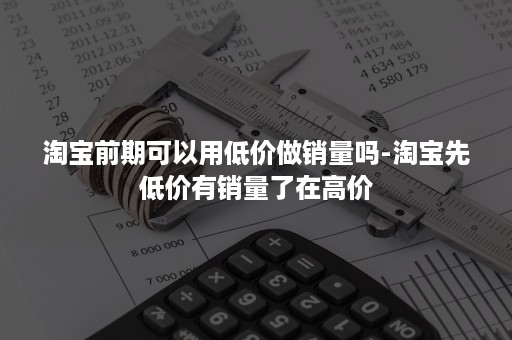 淘宝前期可以用低价做销量吗-淘宝先低价有销量了在高价