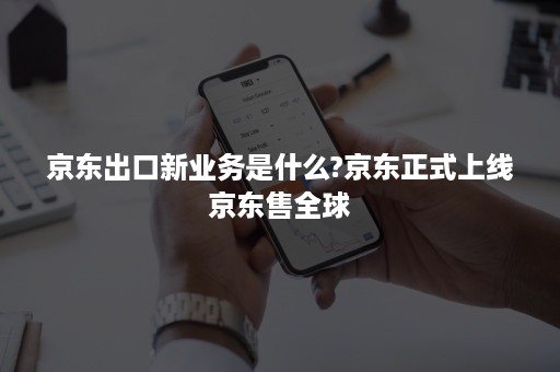 京东出口新业务是什么?京东正式上线京东售全球