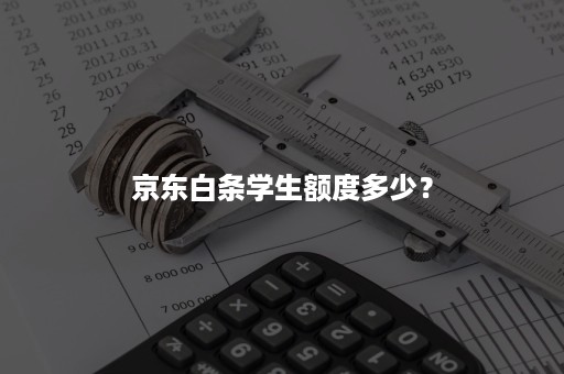 京东白条学生额度多少？