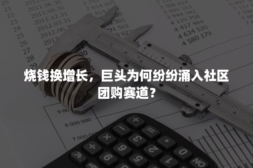 烧钱换增长，巨头为何纷纷涌入社区团购赛道？