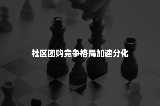 社区团购竞争格局加速分化