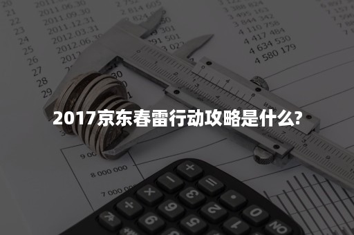 2017京东春雷行动攻略是什么?