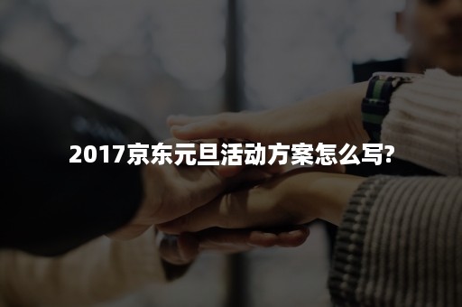 2017京东元旦活动方案怎么写?