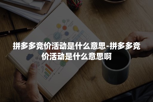 拼多多竞价活动是什么意思-拼多多竞价活动是什么意思啊