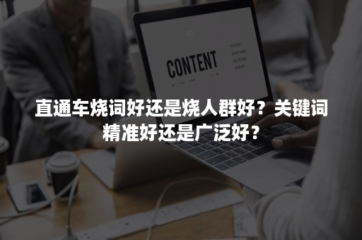 直通车烧词好还是烧人群好？关键词精准好还是广泛好？