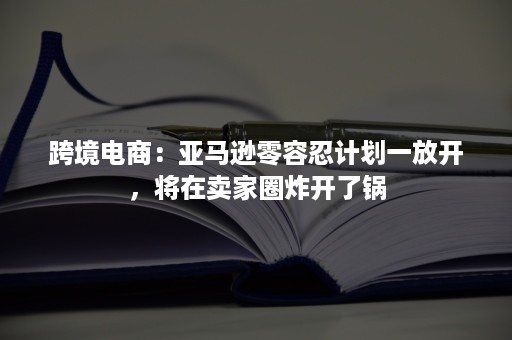 跨境电商：亚马逊零容忍计划一放开，将在卖家圈炸开了锅