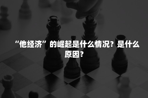 “他经济”的崛起是什么情况？是什么原因？