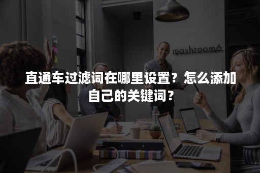 直通车过滤词在哪里设置？怎么添加自己的关键词？