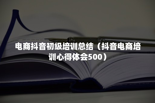 电商抖音初级培训总结（抖音电商培训心得体会500）