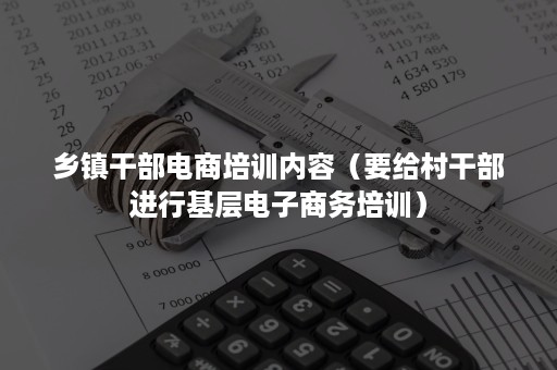 乡镇干部电商培训内容（要给村干部进行基层电子商务培训）