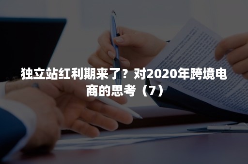 独立站红利期来了？对2020年跨境电商的思考（7）