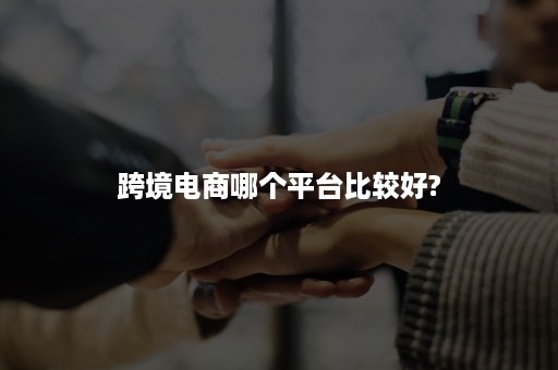跨境电商哪个平台比较好? 跨境电商哪个平台比较好?