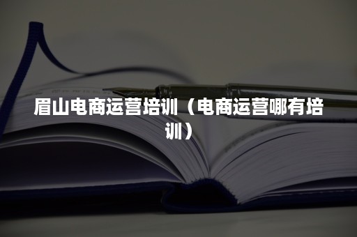 眉山电商运营培训（电商运营哪有培训）