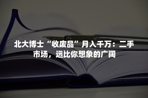 北大博士“收废品”月入千万：二手市场，远比你想象的广阔