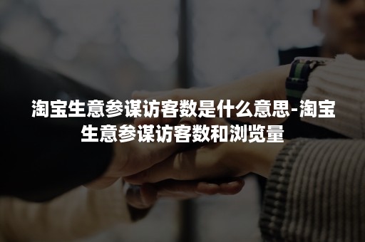 淘宝生意参谋访客数是什么意思-淘宝生意参谋访客数和浏览量 淘宝生意参谋访客数是什么意思-淘宝生意参谋访客数和浏览量