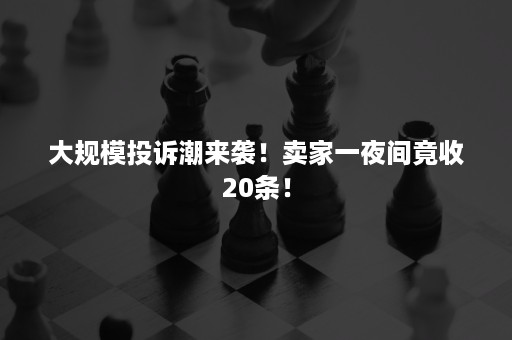 大规模投诉潮来袭！卖家一夜间竟收20条！