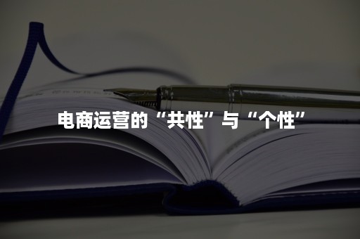 电商运营的“共性”与“个性”