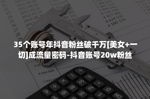 35个账号年抖音粉丝破千万[美女+一切]成流量密码-抖音账号20w粉丝