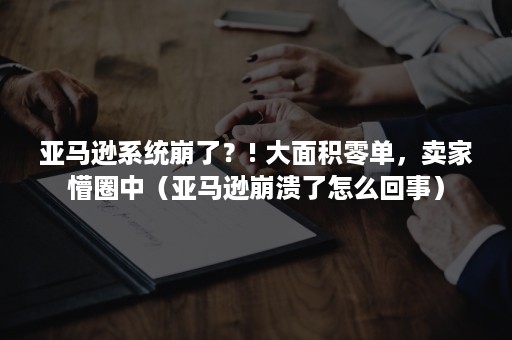 亚马逊系统崩了？! 大面积零单，卖家懵圈中（亚马逊崩溃了怎么回事）