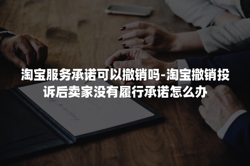 淘宝服务承诺可以撤销吗-淘宝撤销投诉后卖家没有履行承诺怎么办