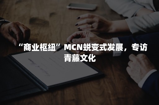 “商业枢纽”MCN蜕变式发展，专访青藤文化