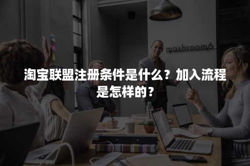 淘宝联盟注册条件是什么?加入流程是怎样的? 淘宝联盟注册条件是什么?加入流程是怎样的?