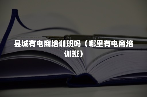 县城有电商培训班吗（哪里有电商培训班）