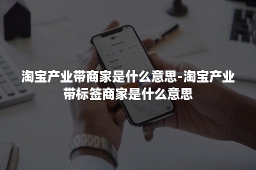 淘宝产业带商家是什么意思-淘宝产业带标签商家是什么意思