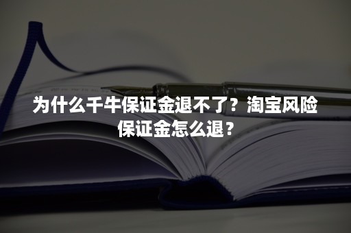 为什么千牛保证金退不了？淘宝风险保证金怎么退？