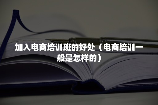 加入电商培训班的好处（电商培训一般是怎样的）