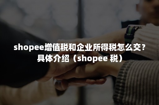 shopee增值税和企业所得税怎么交？具体介绍（shopee 税）