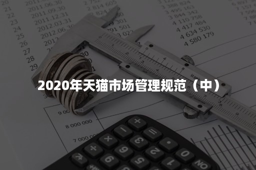 2020年天猫市场管理规范（中）