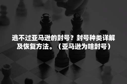 逃不过亚马逊的封号？封号种类详解及恢复方法。（亚马逊为啥封号）