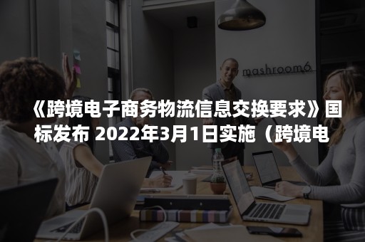 《跨境电子商务物流信息交换要求》国标发布 2022年3月1日实施（跨境电子商务的要求）