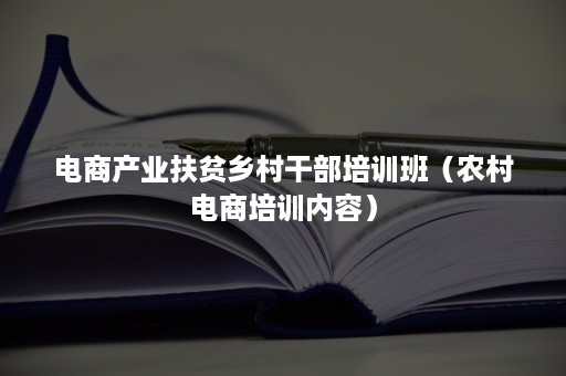 电商产业扶贫乡村干部培训班（农村电商培训内容）