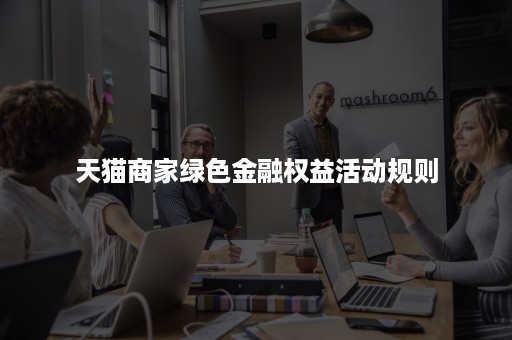 天猫商家绿色金融权益活动规则