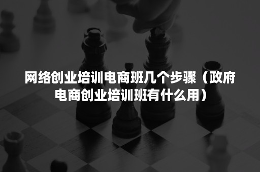 网络创业培训电商班几个步骤（政府电商创业培训班有什么用）