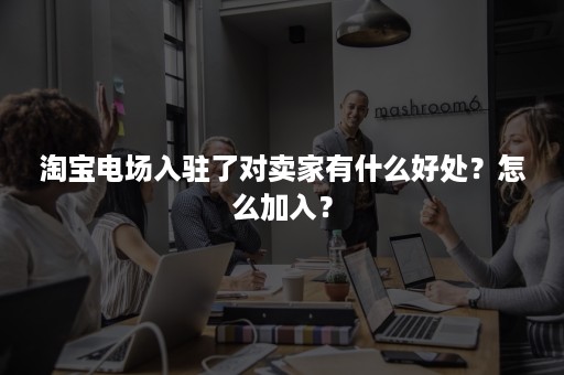 淘宝电场入驻了对卖家有什么好处？怎么加入？