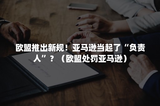 欧盟推出新规！亚马逊当起了“负责人”？（欧盟处罚亚马逊）