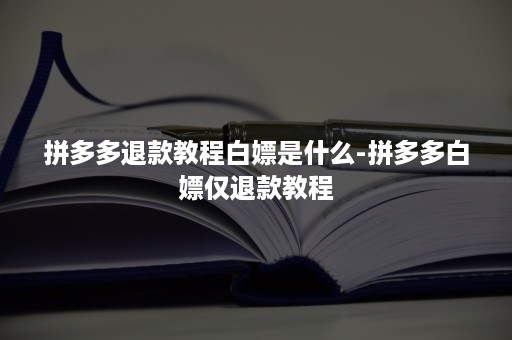 拼多多退款教程白嫖是什么-拼多多白嫖仅退款教程