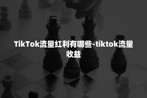 TikTok流量红利有哪些-tiktok流量收益