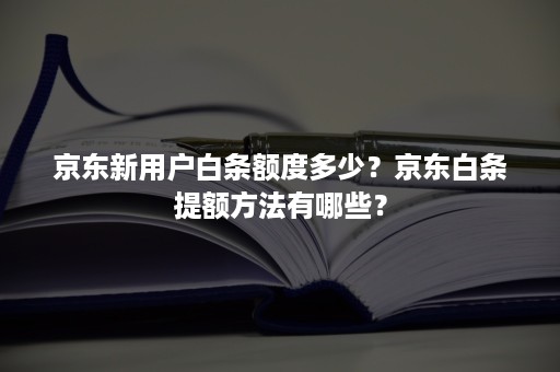 京东新用户白条额度多少？京东白条提额方法有哪些？