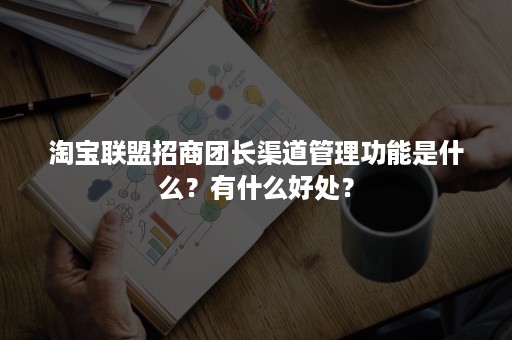 淘宝联盟招商团长渠道管理功能是什么？有什么好处？