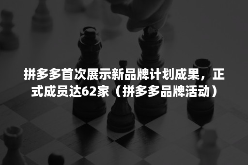 拼多多首次展示新品牌计划成果,正式成员达62家(拼多多品牌活动) 拼多多首次展示新品牌计划成果,正式成员达62家(拼多多品牌活动)